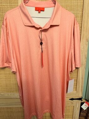 Redvanly NWT Men's Coral Short-Sleeve Performance Polo
